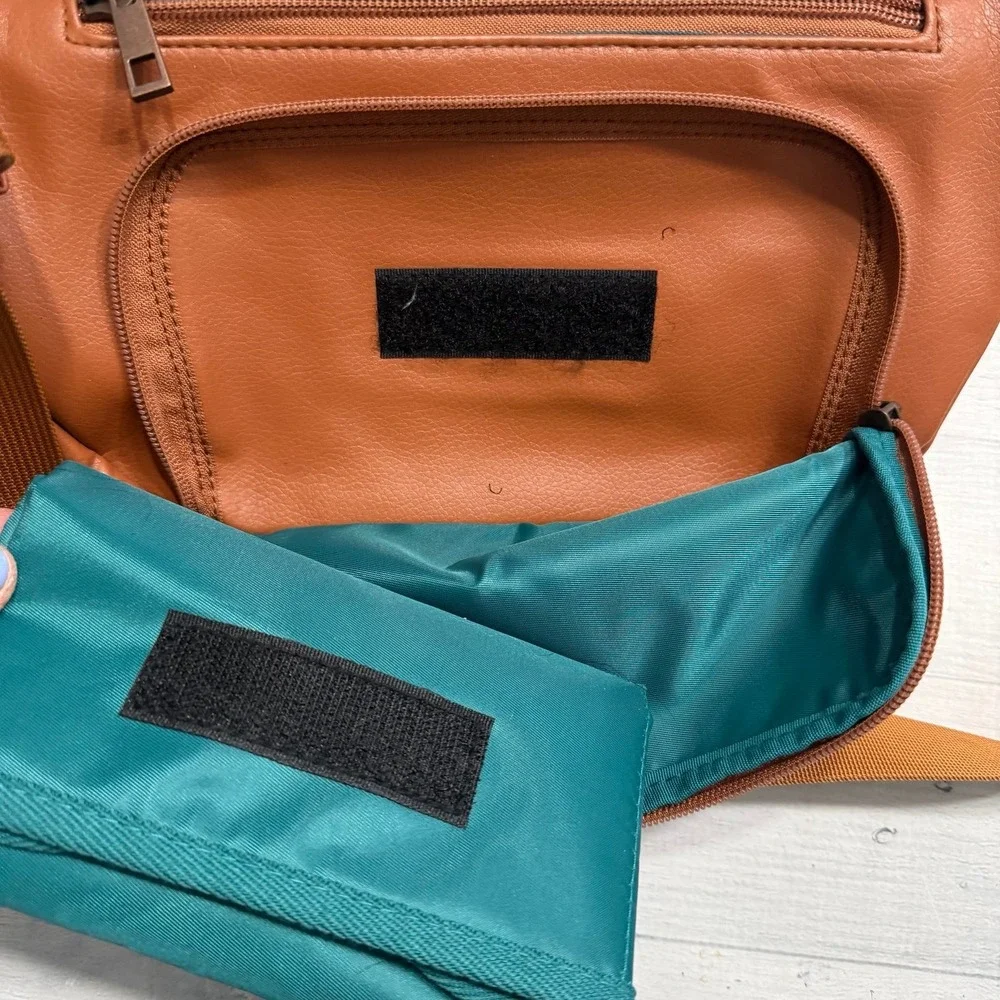 Kibou Vegan Premium Leather Fanny Pack Diaper Bag With Detachable Changing pad
